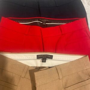 Banana Republic Sloan Pants  size 2 LOT- Red, Black and Tan, $60